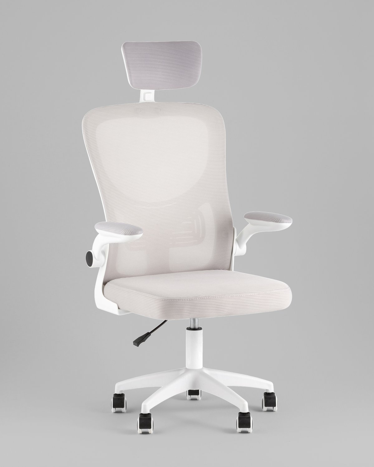 Кресло офисное TopChairs Core серый с подголовником пластик белый фото 2