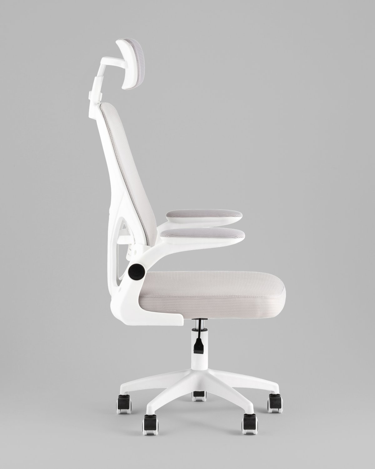 Кресло офисное TopChairs Core серый с подголовником пластик белый фото 4