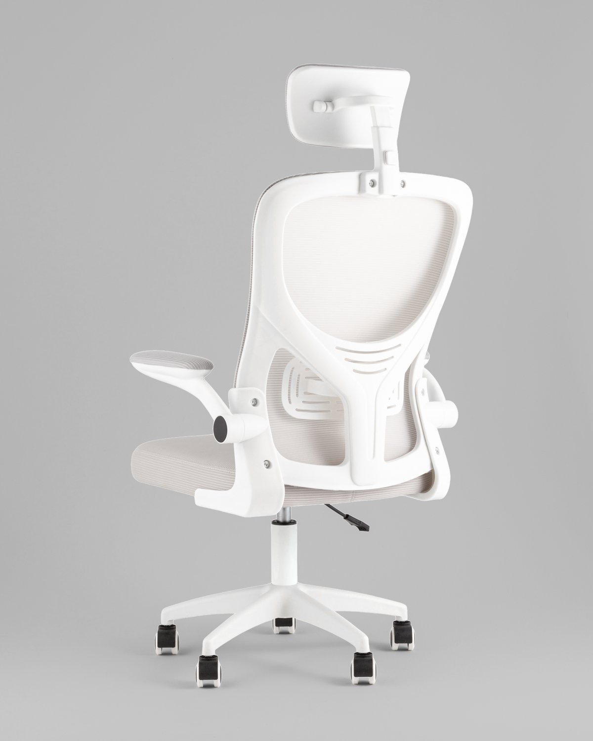 Кресло офисное TopChairs Core серый с подголовником пластик белый фото 6