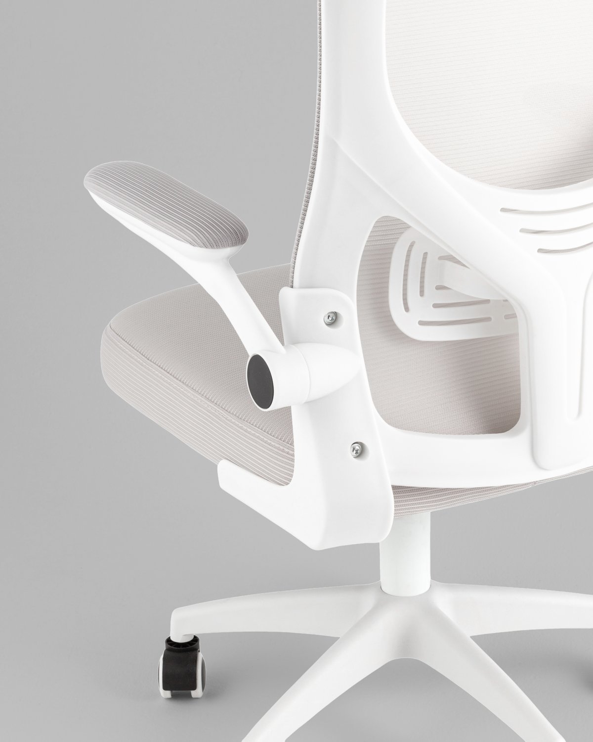 Кресло офисное TopChairs Core серый с подголовником пластик белый фото 7
