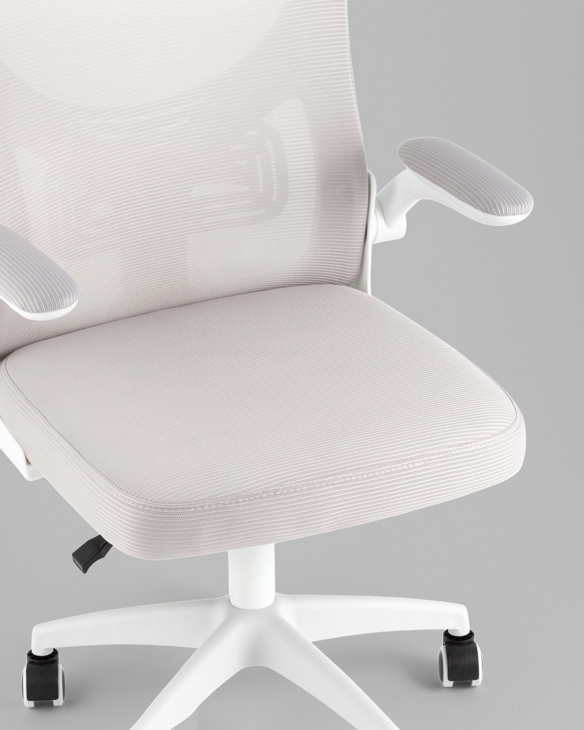 Кресло офисное TopChairs Core серый с подголовником пластик белый фото 9