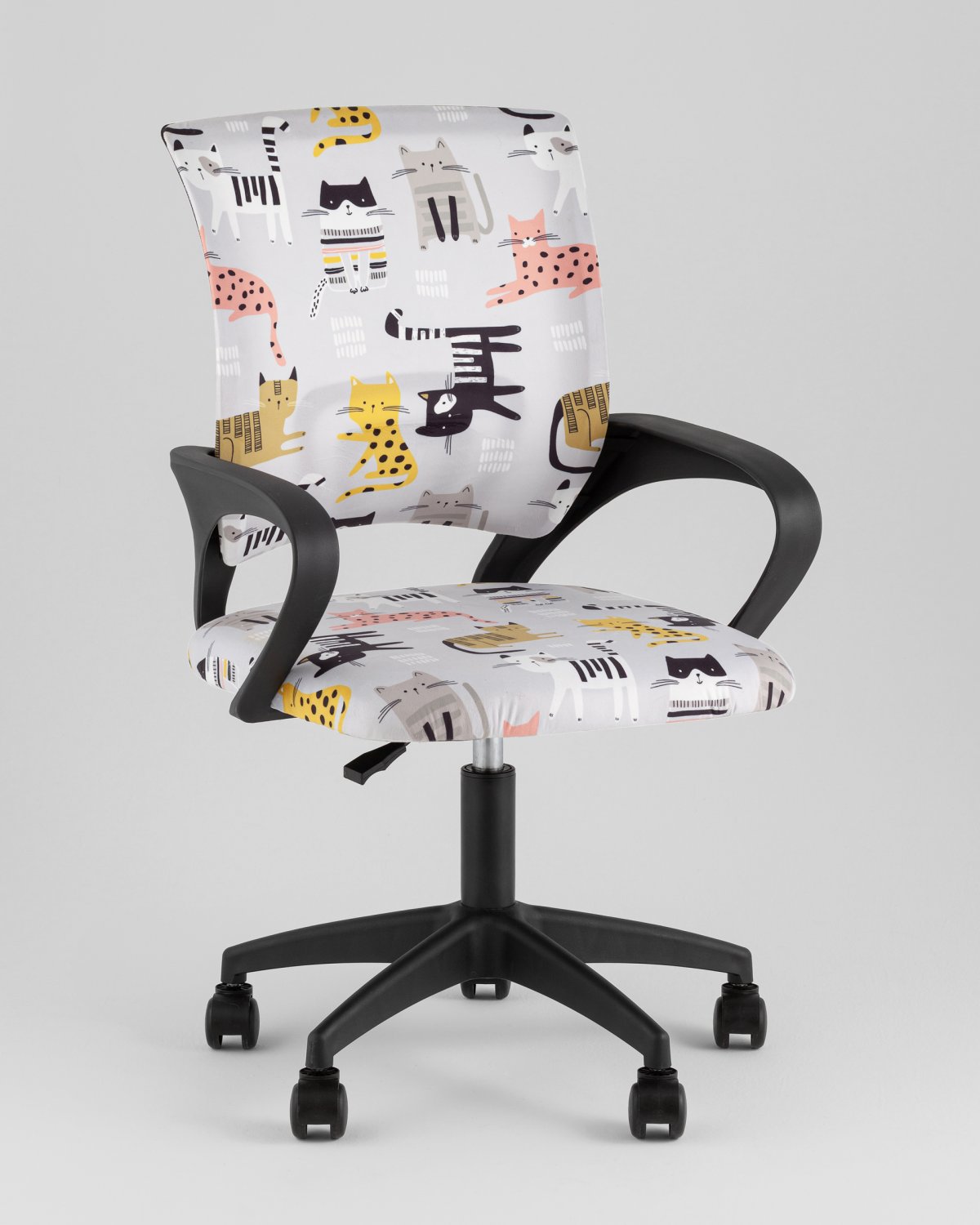 Кресло офисное TopChairs Simple SN Junior принт Blue Cats пластик черный фото 2
