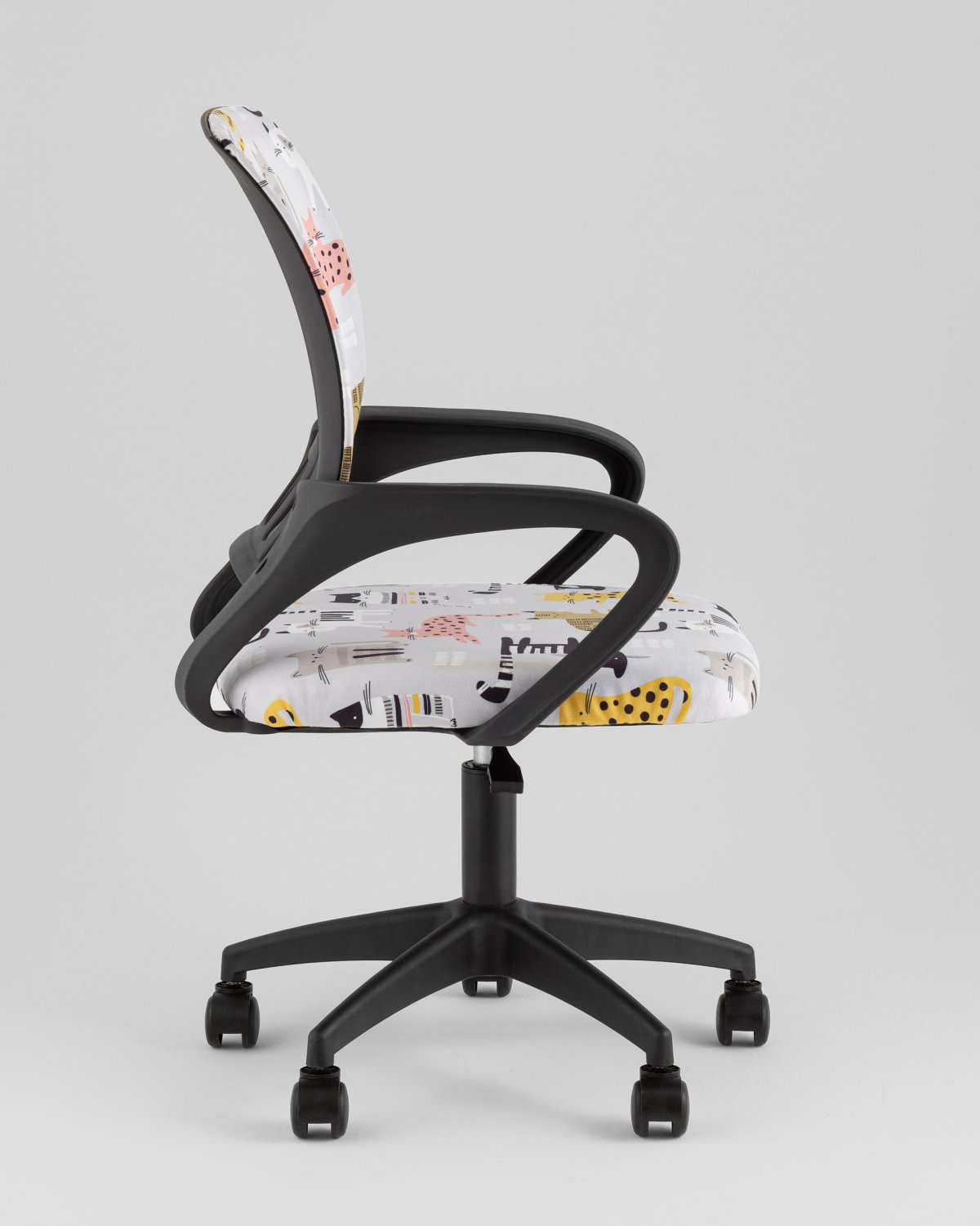 Кресло офисное TopChairs Simple SN Junior принт Blue Cats пластик черный фото 4