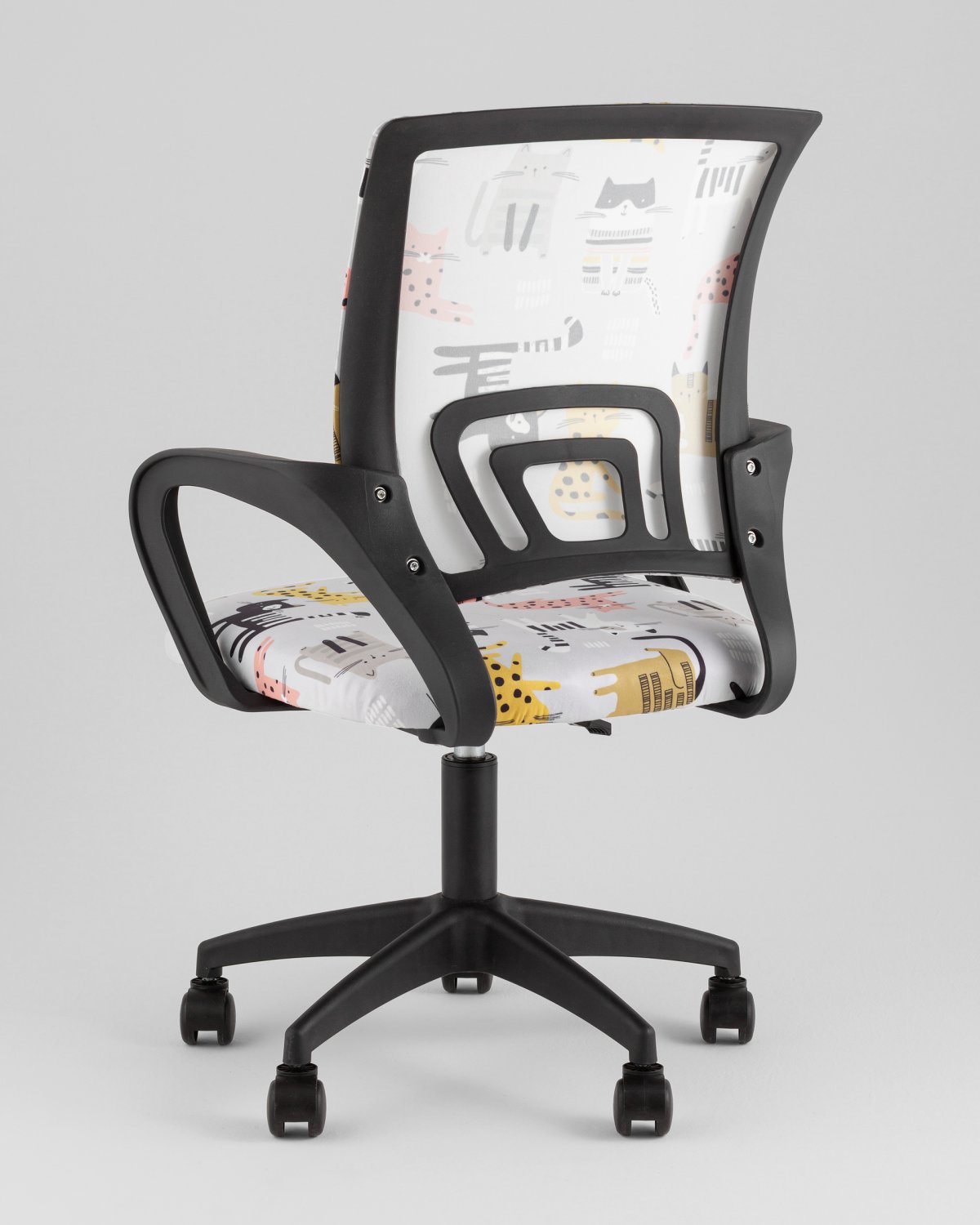 Кресло офисное TopChairs Simple SN Junior принт Blue Cats пластик черный фото 6