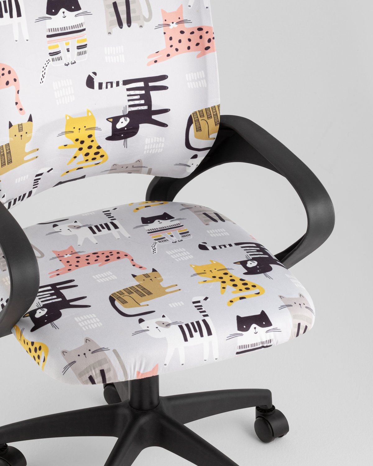 Кресло офисное TopChairs Simple SN Junior принт Blue Cats пластик черный фото 8