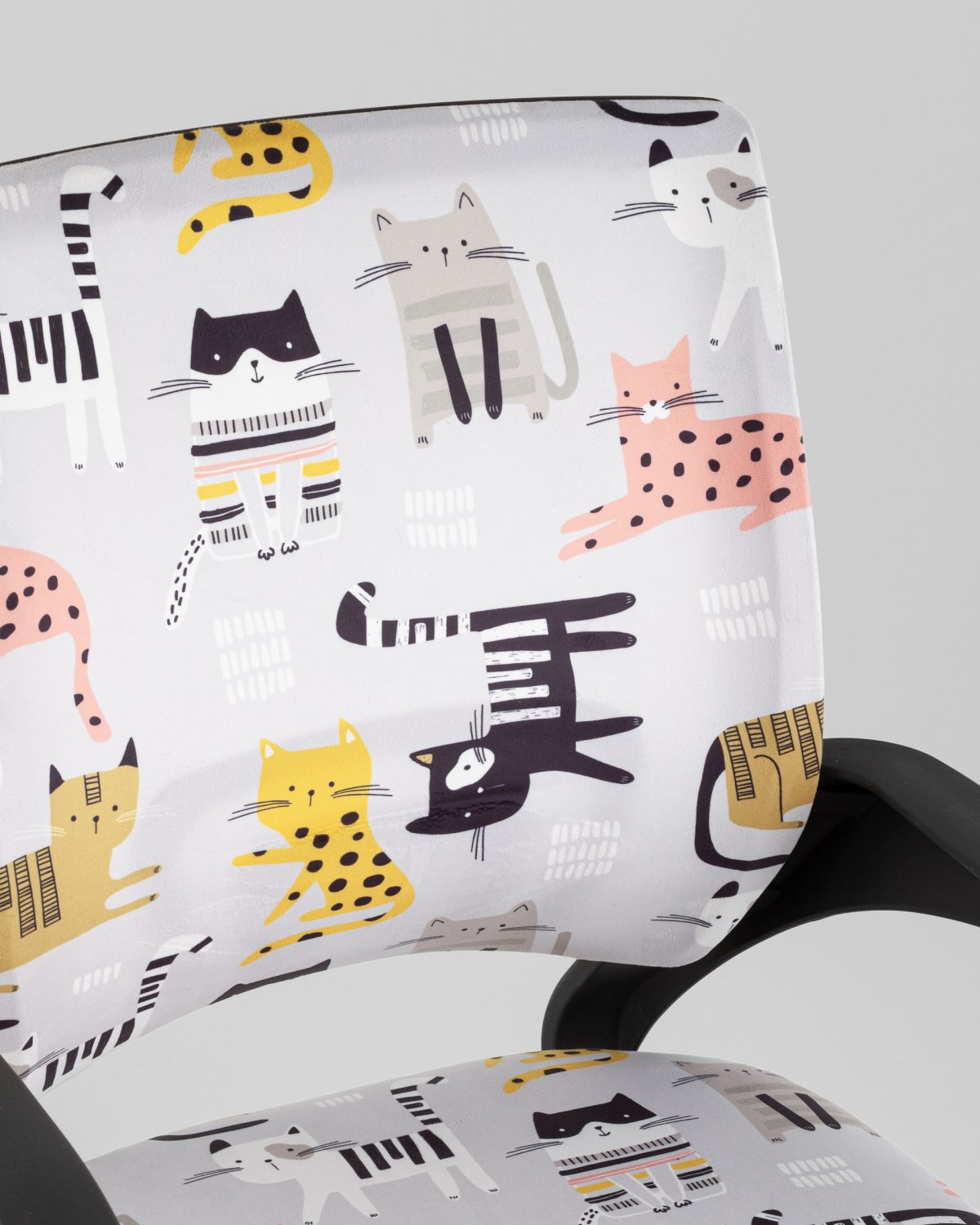 Кресло офисное TopChairs Simple SN Junior принт Blue Cats пластик черный фото 9
