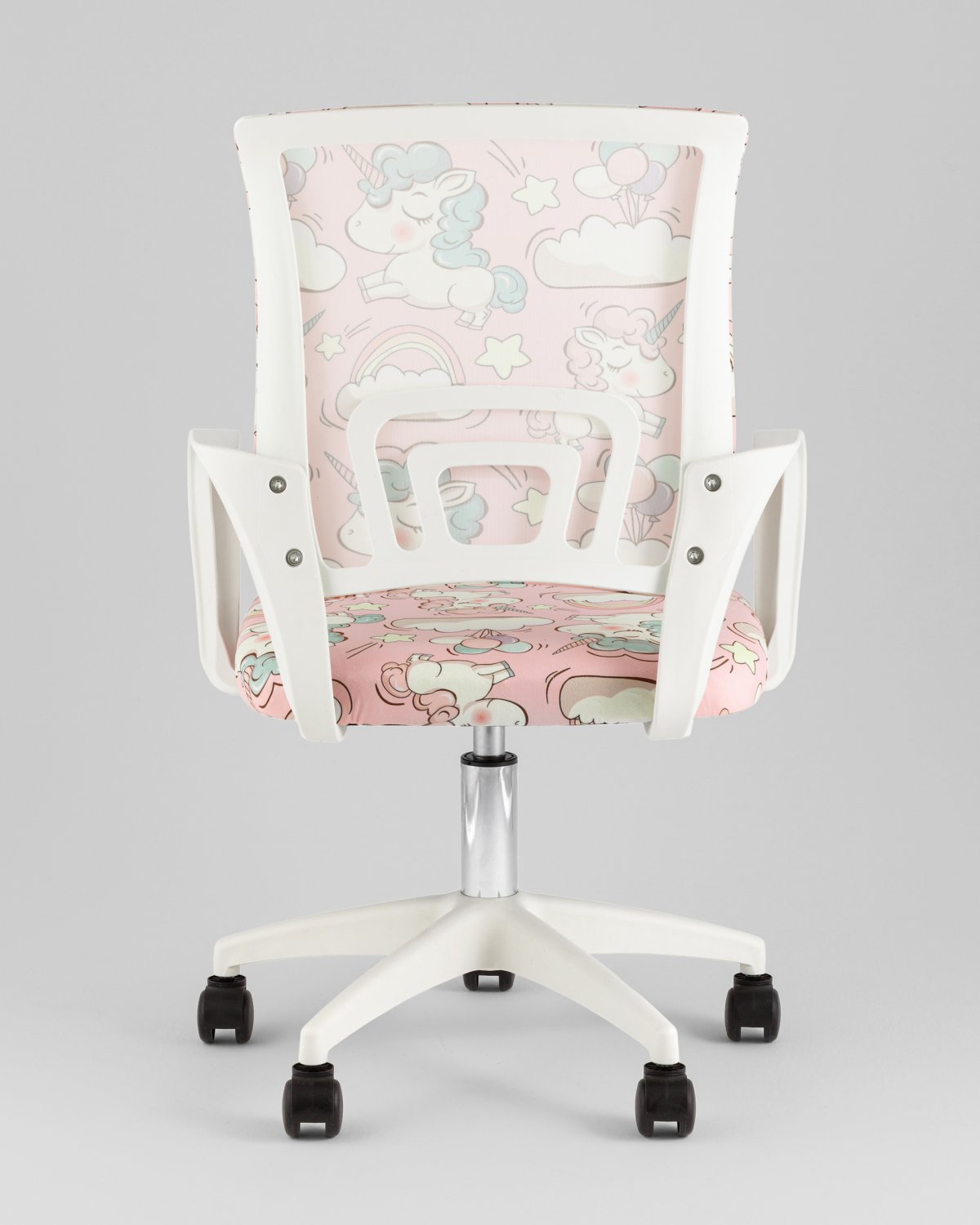 Кресло офисное TopChairs Simple SN Junior принт Unicorns пластик белый фото 13