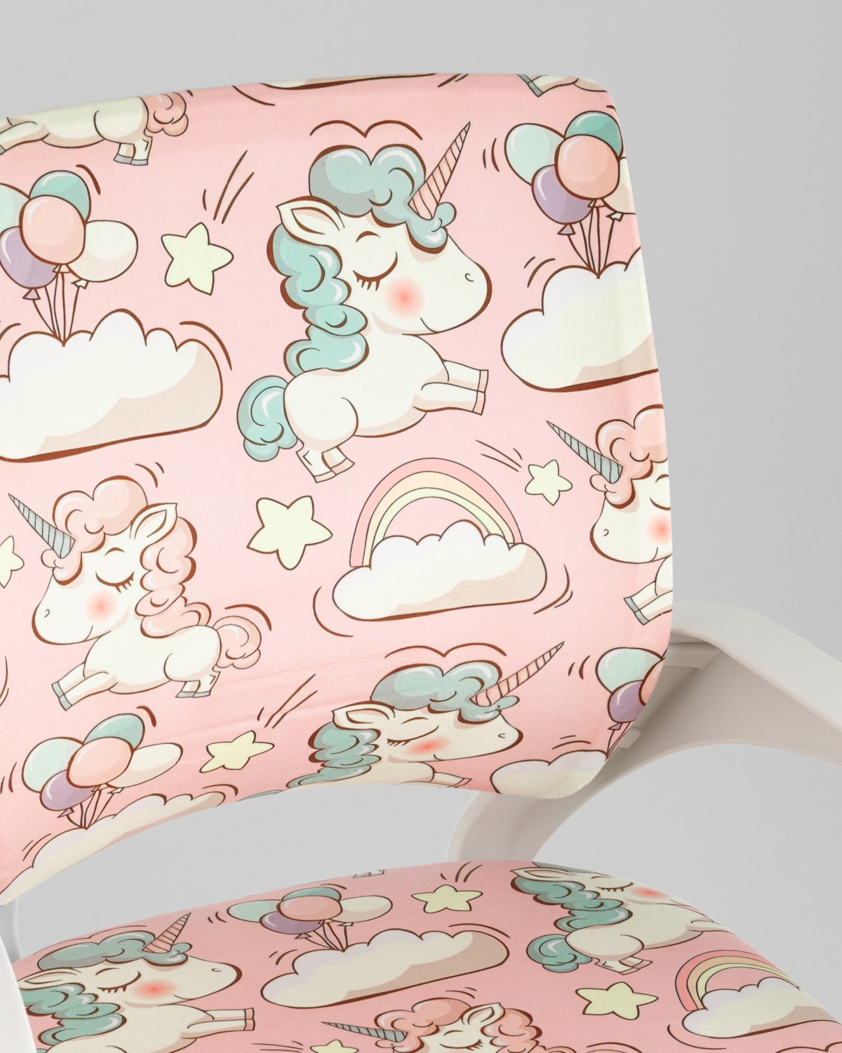 Кресло офисное TopChairs Simple SN Junior принт Unicorns пластик белый фото 17