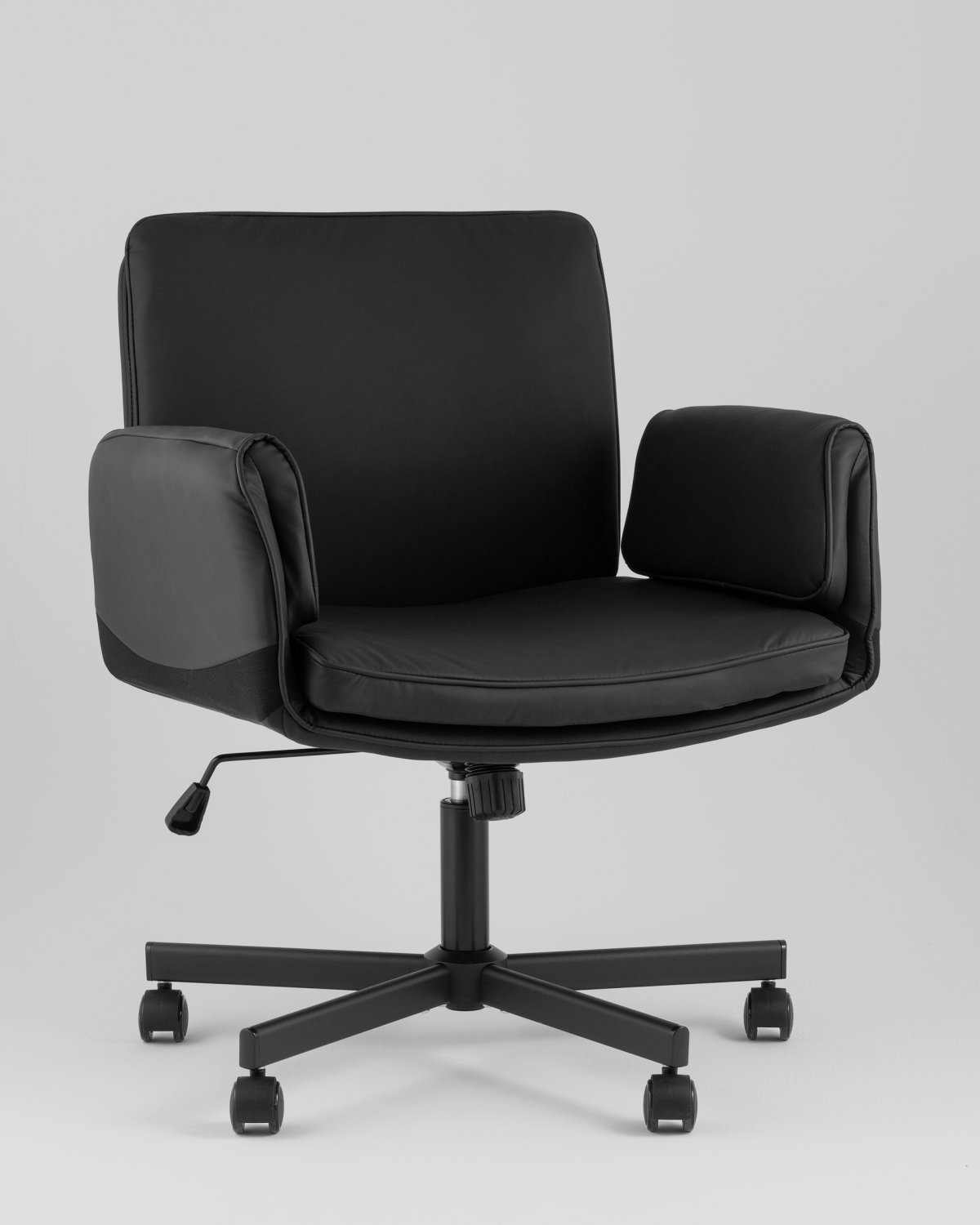 Кресло офисное TopChairs Foldo с откидными подлокотниками черное фото 2