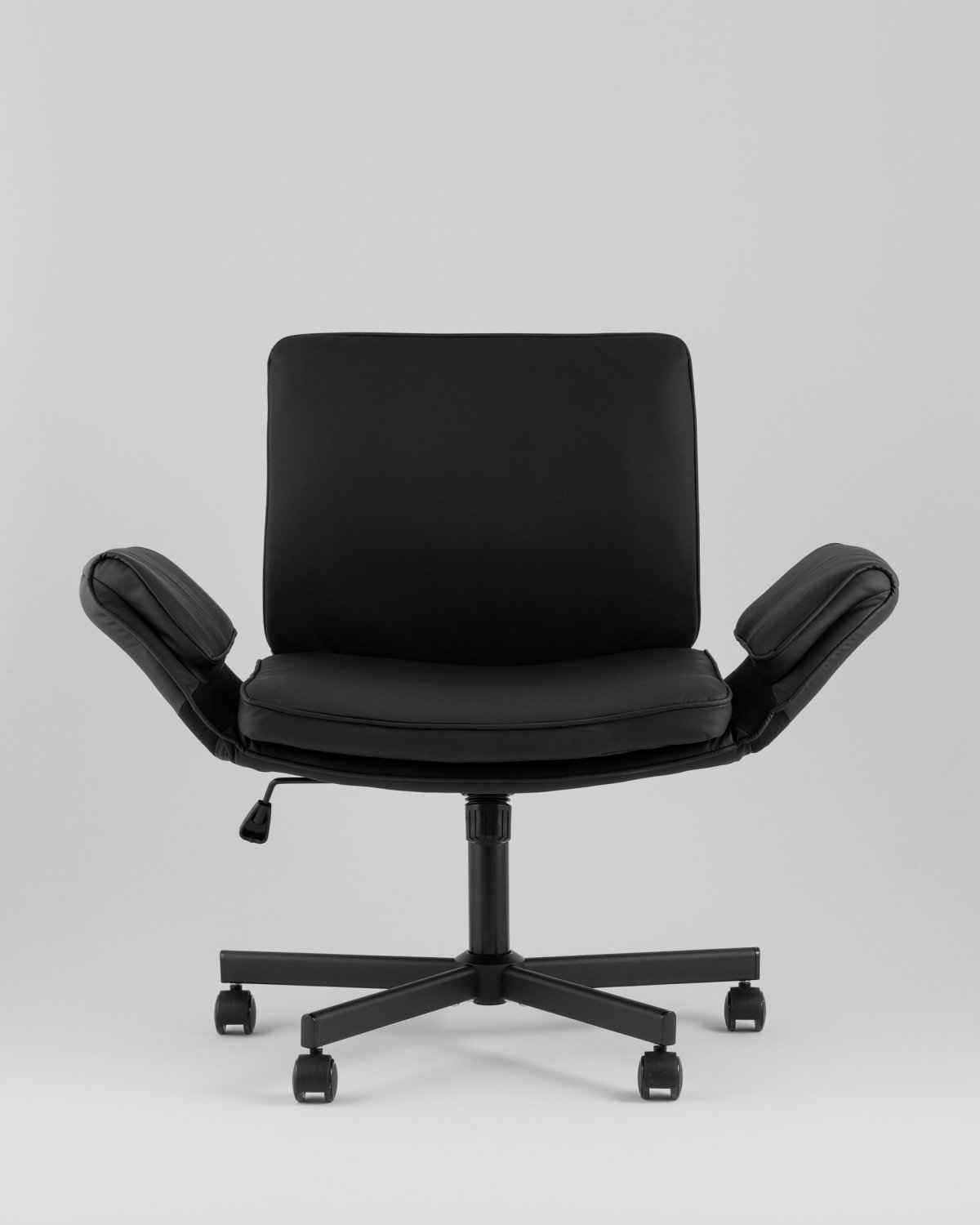 Кресло офисное TopChairs Foldo с откидными подлокотниками черное фото 4