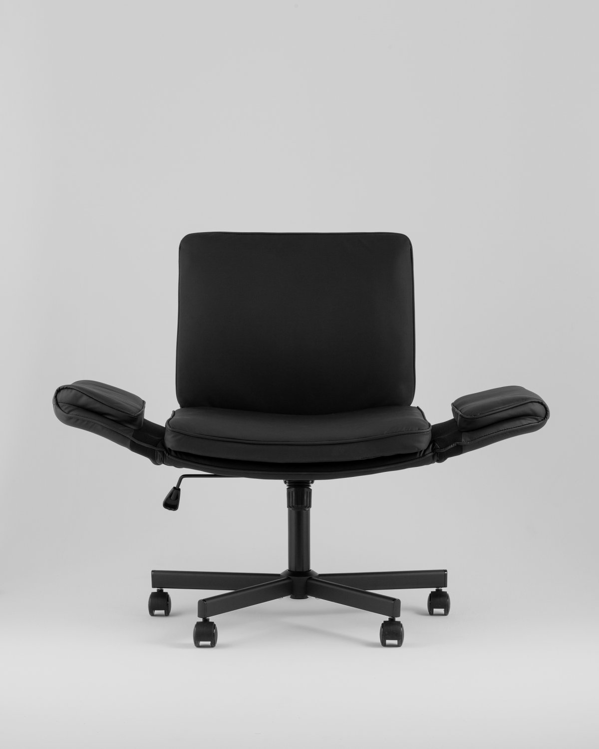 Кресло офисное TopChairs Foldo с откидными подлокотниками черное фото 5