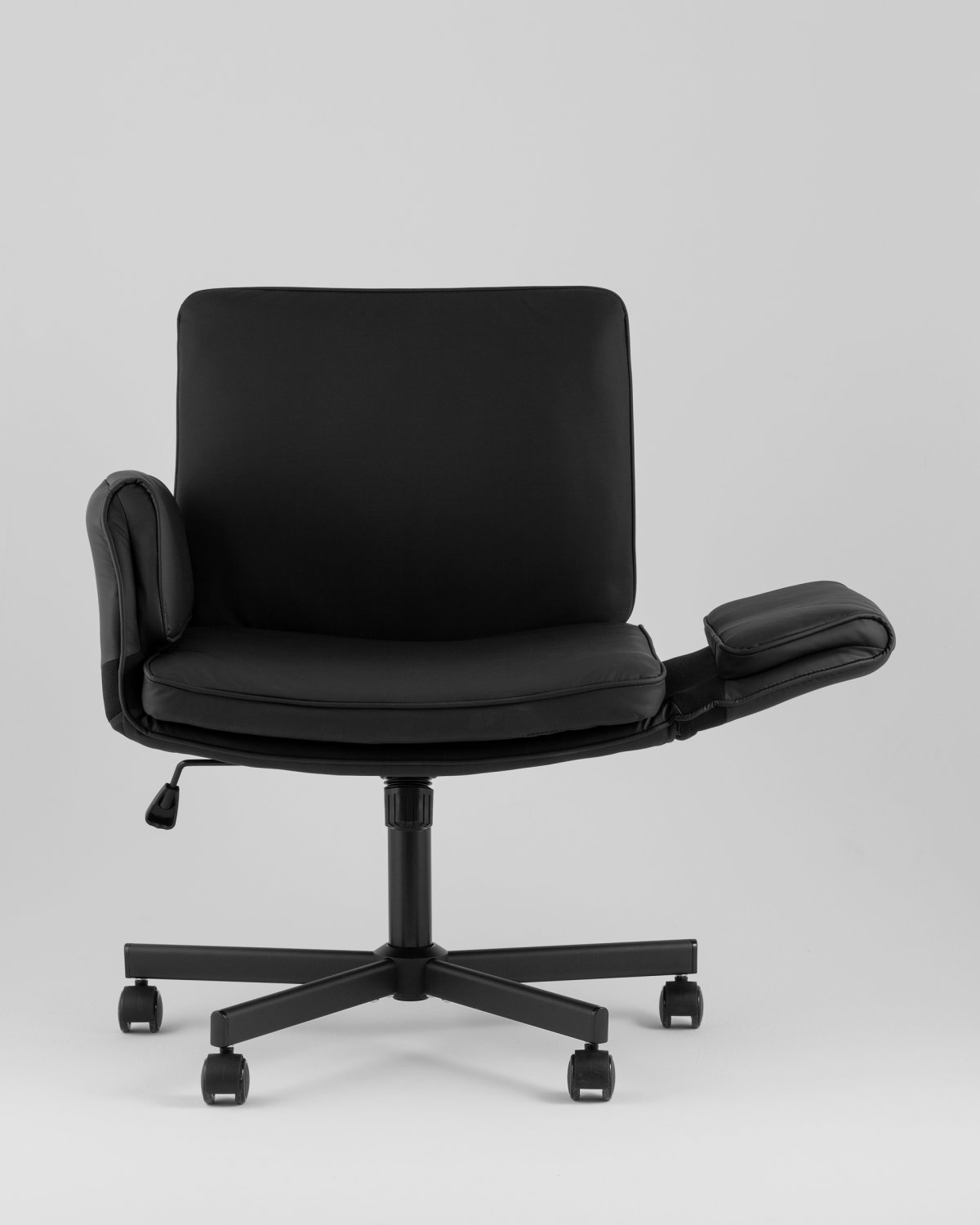 Кресло офисное TopChairs Foldo с откидными подлокотниками черное фото 7