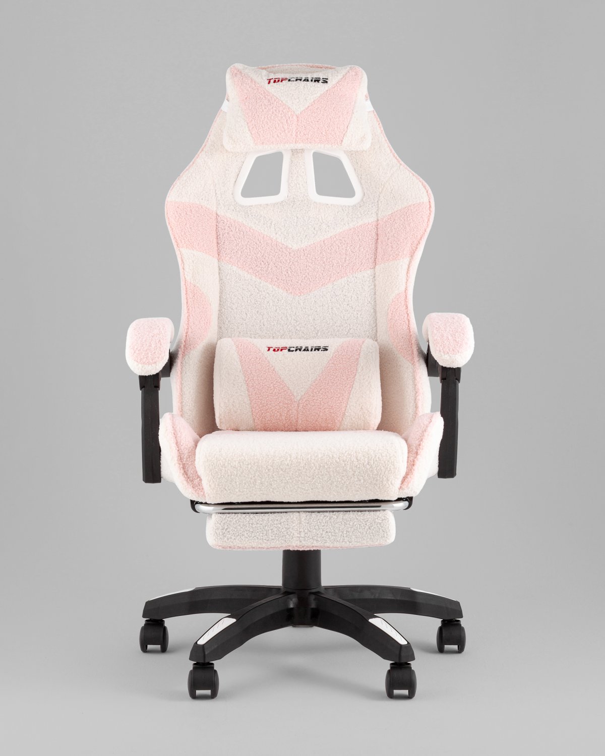 Кресло спортивное TopChairs MG-7019 букле бело-розовый фото 3