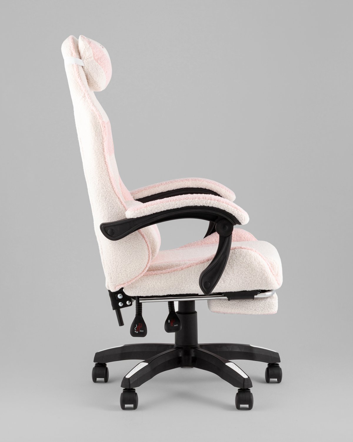 Кресло спортивное TopChairs MG-7019 букле бело-розовый фото 4