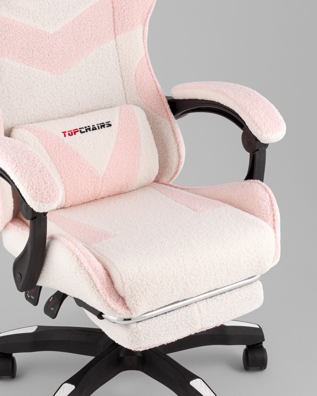 Кресло спортивное TopChairs MG-7019 букле бело-розовый фото 8