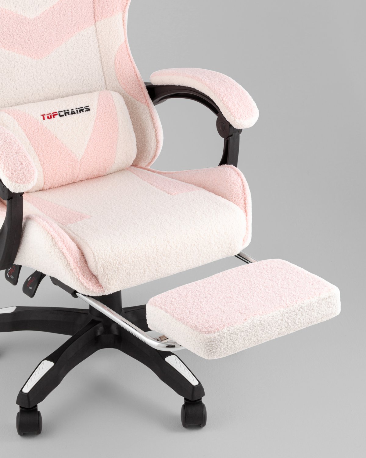 Кресло спортивное TopChairs MG-7019 букле бело-розовый фото 9