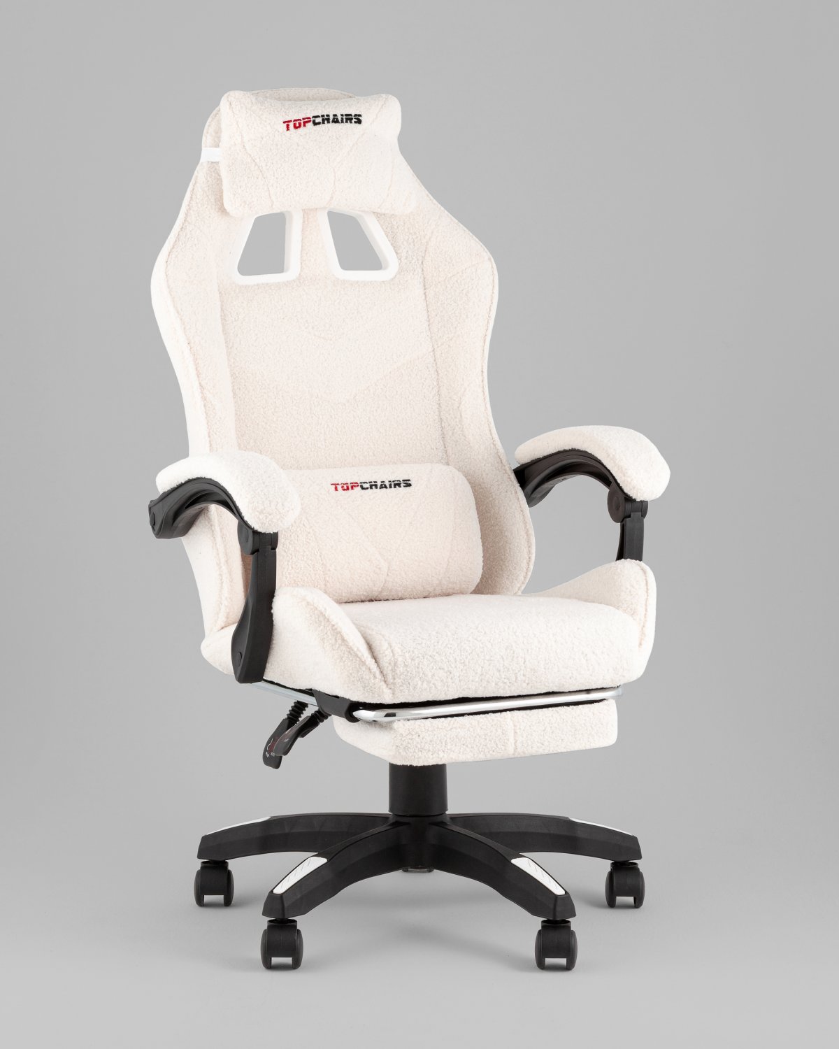 Кресло спортивное TopChairs MG-7019 букле белый фото 6