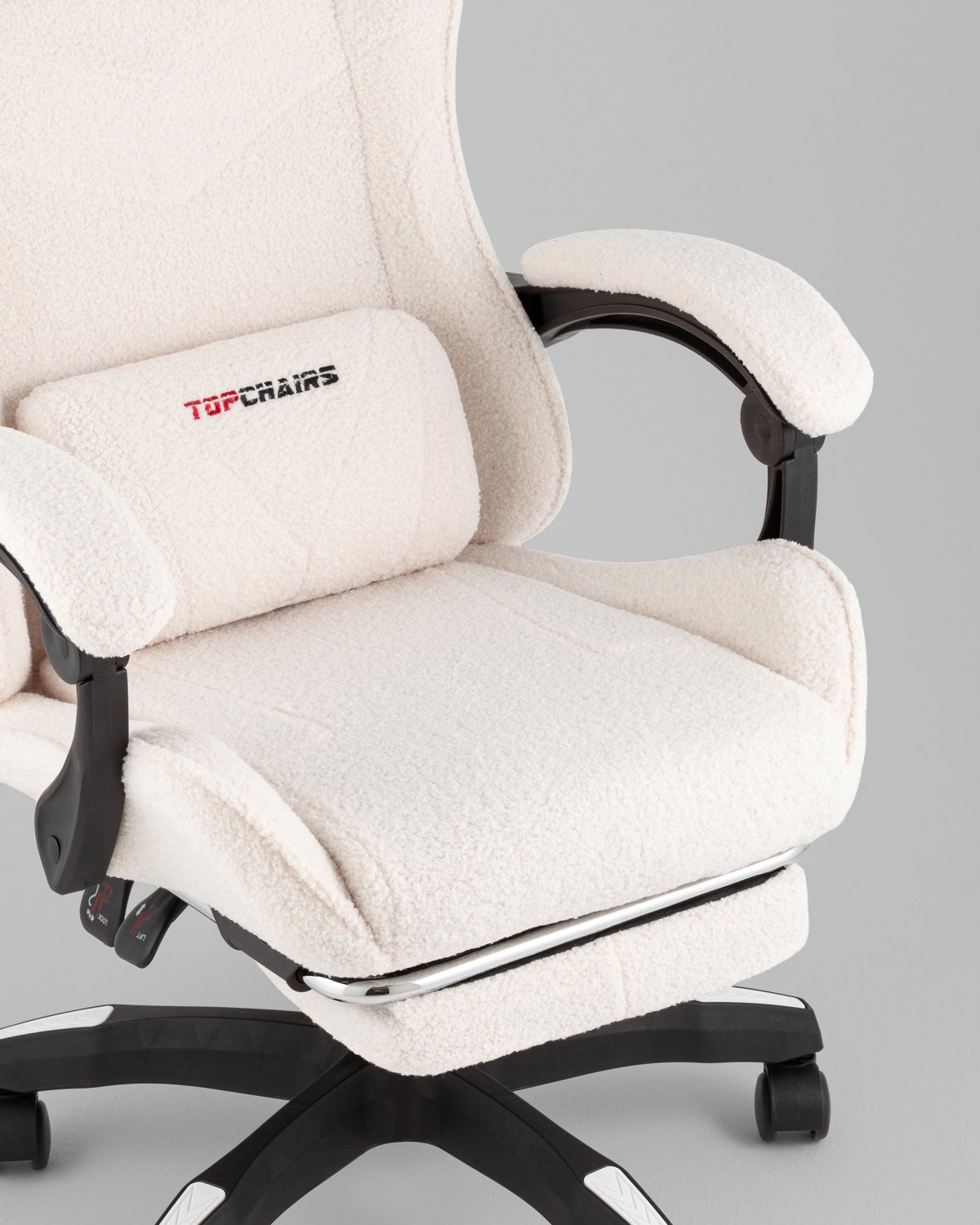 Кресло спортивное TopChairs MG-7019 букле белый фото 12