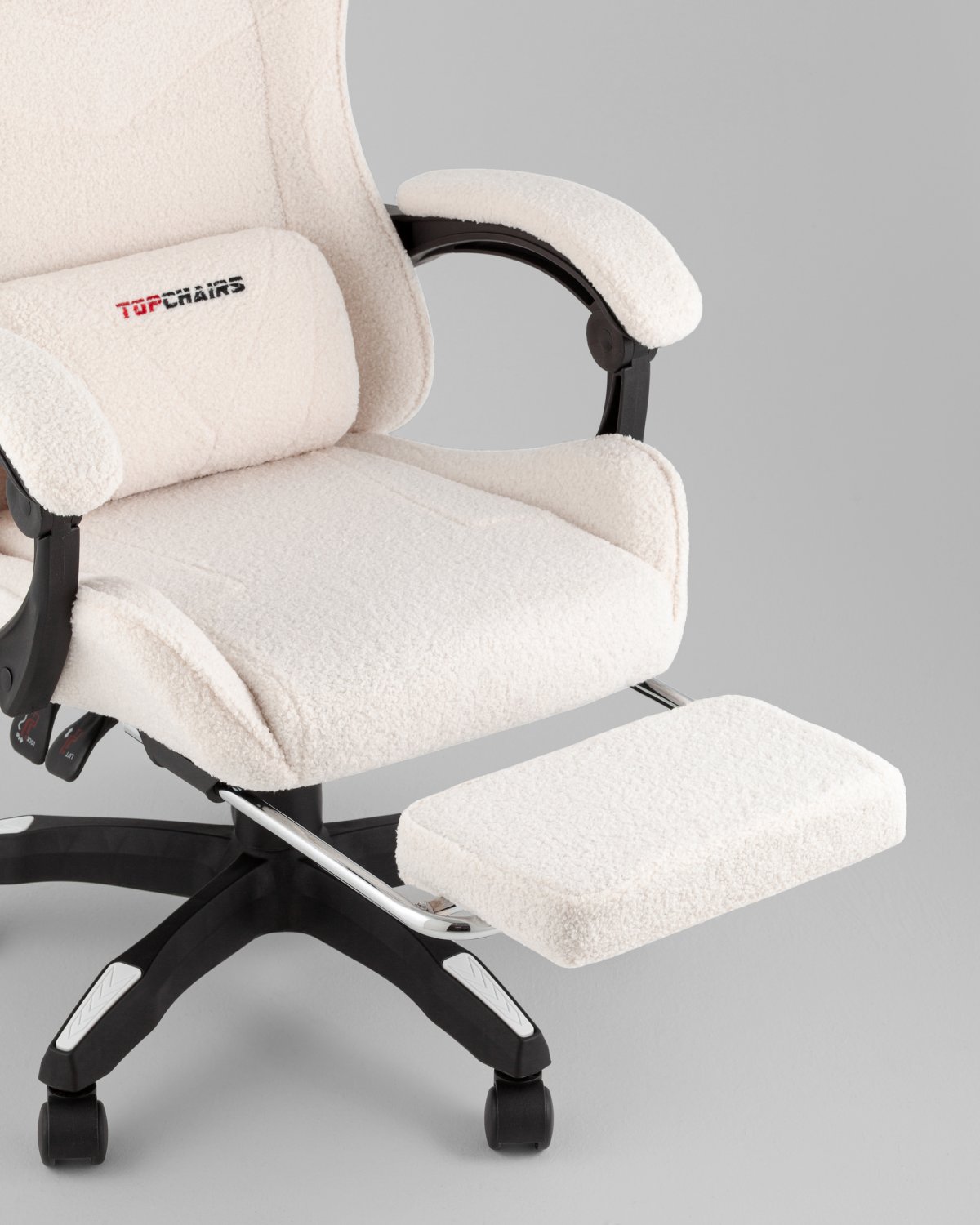 Кресло спортивное TopChairs MG-7019 букле белый фото 14