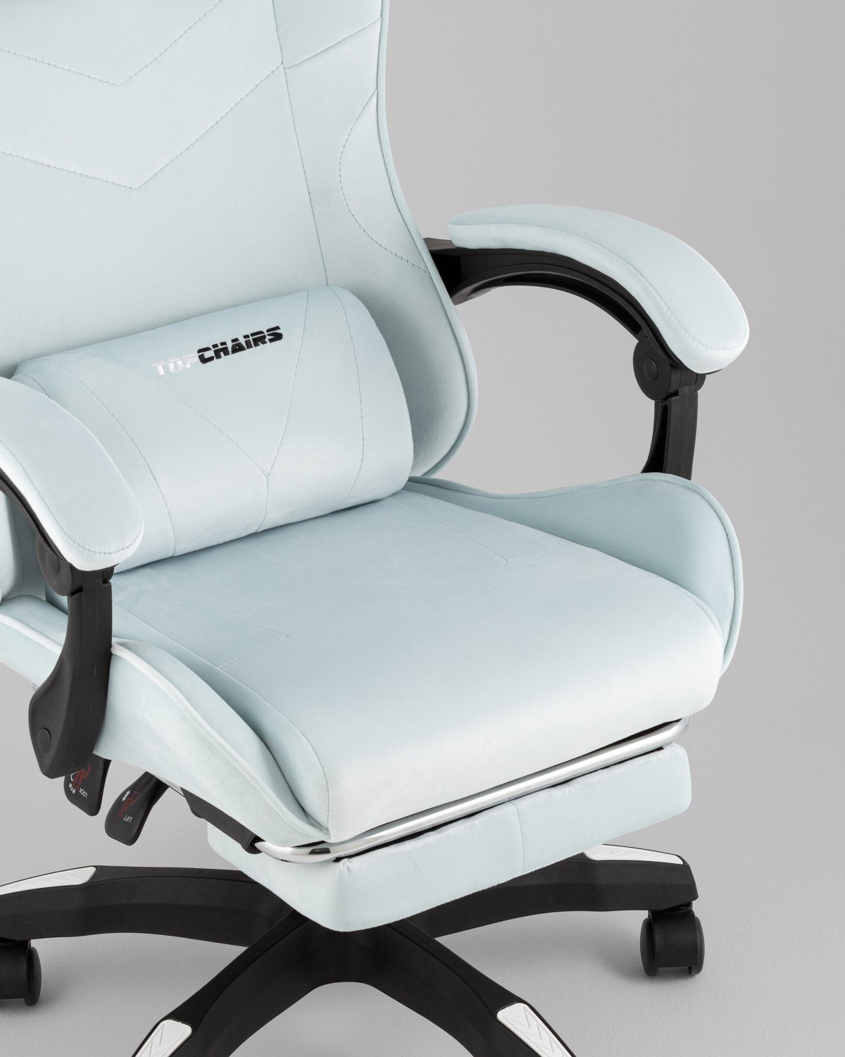 Кресло спортивное TopChairs MG-7019 велюр светло-голубой фото 9