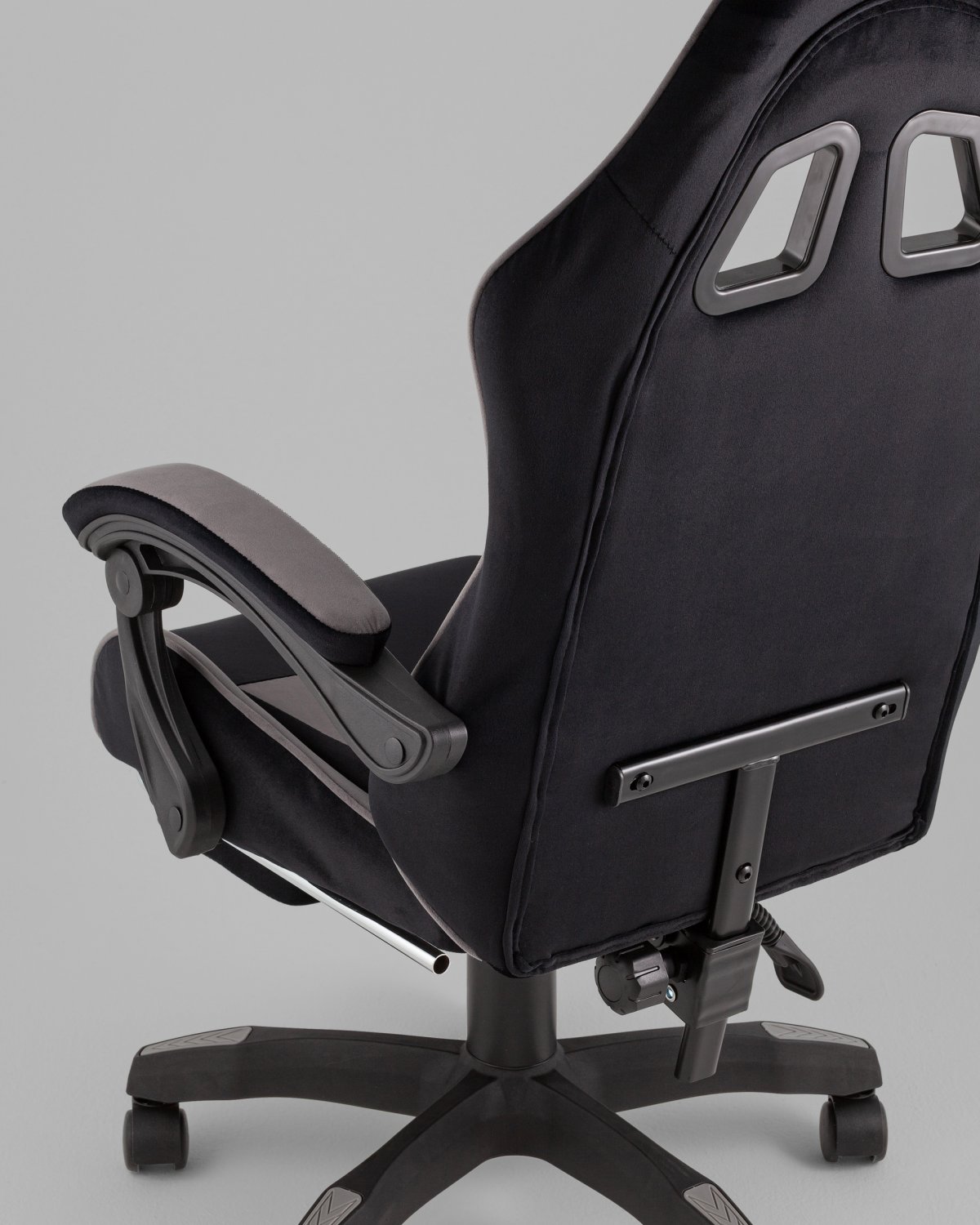 Кресло спортивное TopChairs MG-7019 велюр черно-серый фото 7