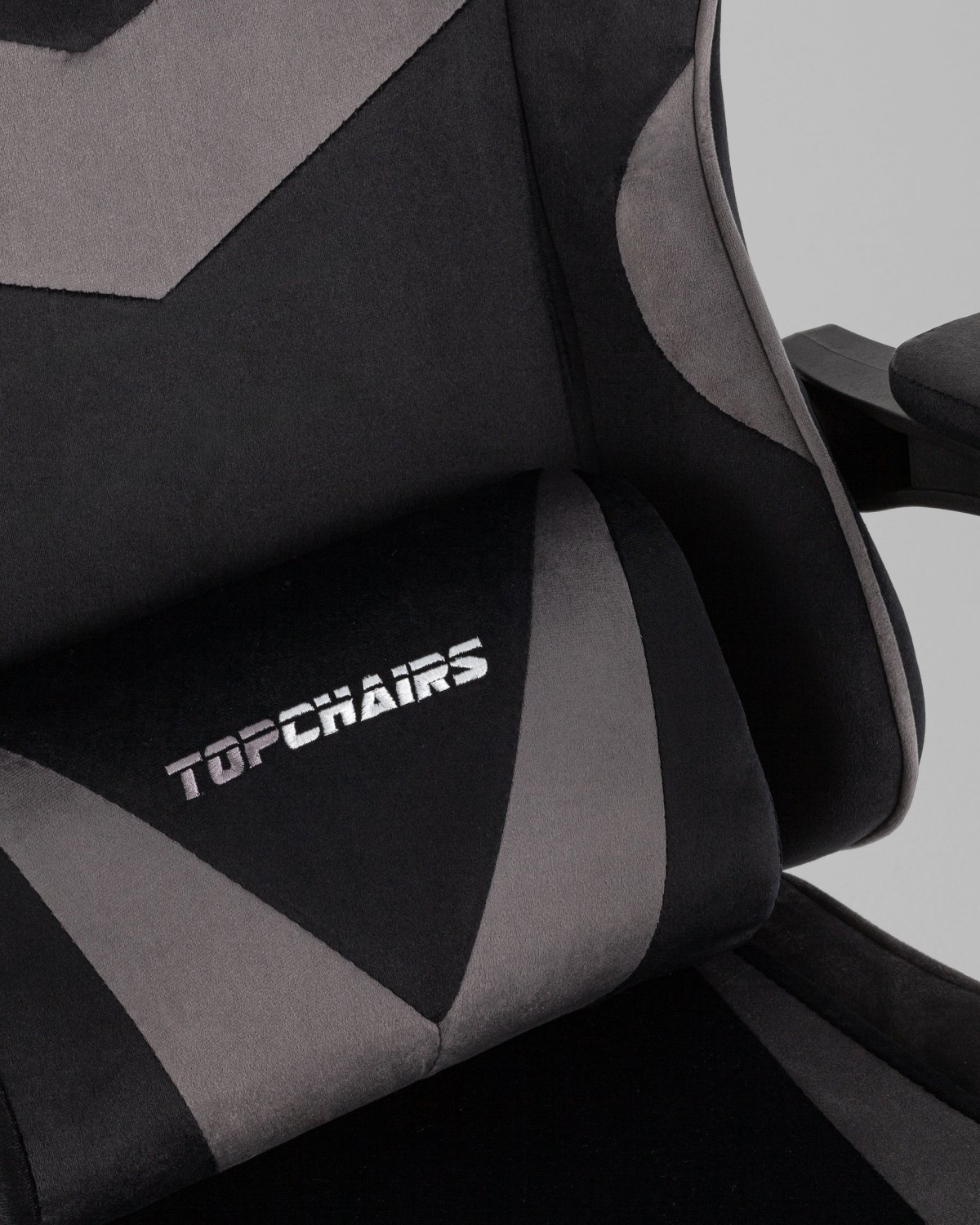 Кресло спортивное TopChairs MG-7019 велюр черно-серый фото 9
