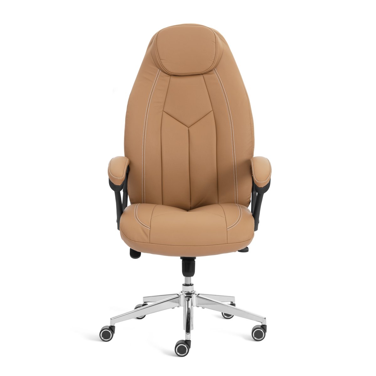 Кресло Босс Люкс/Boss Lux (26) хром экокожа LUX Classic 18-13, св.-коричневый фото 6