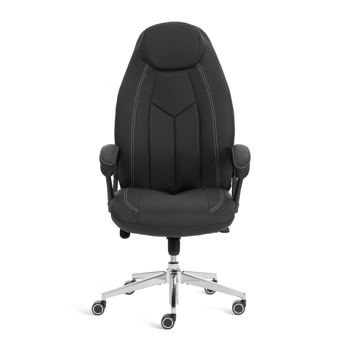 Кресло Босс Люкс/Boss Lux (26) хром Экокожа LUX Classic 18-22, черный фото 5