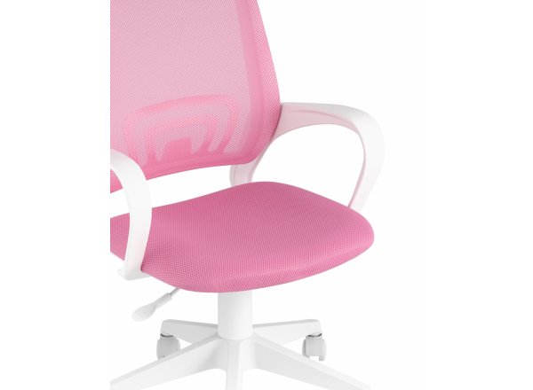 Кресло офисное TopChairs ST-BASIC-W розовый крестовина пластик белый