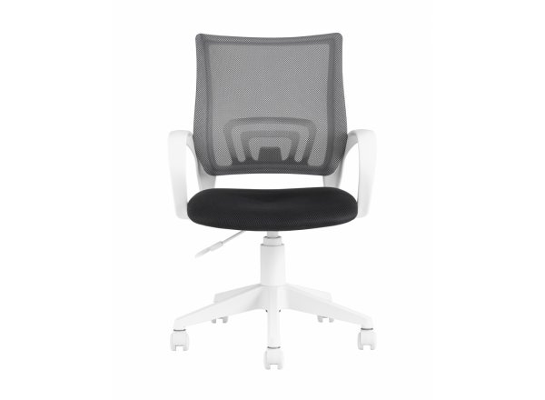 Кресло офисное TopChairs ST-BASIC-W серый крестовина пластик белый