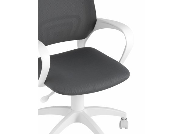 Кресло офисное Topchairs ST-BASIC-W серая ткань крестовина белый пластик