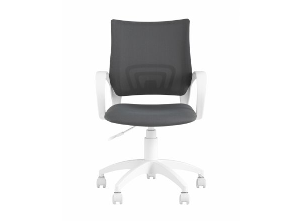 Кресло офисное Topchairs ST-BASIC-W серая ткань крестовина белый пластик