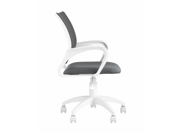 Кресло офисное Topchairs ST-BASIC-W серая ткань крестовина белый пластик