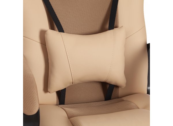 Кресло DRIVER 22  кож/зам/ткань, бежевый/бронза фото 14