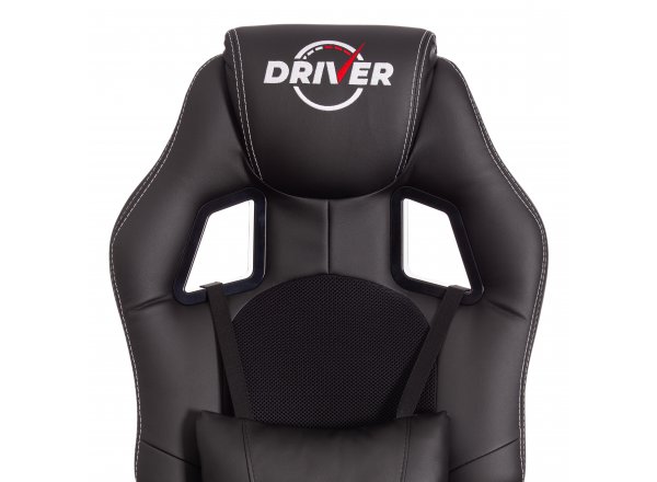 Кресло DRIVER 22  кож/зам/ткань, черный/черный фото 10