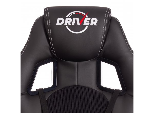 Кресло DRIVER 22  кож/зам/ткань, черный/черный фото 13