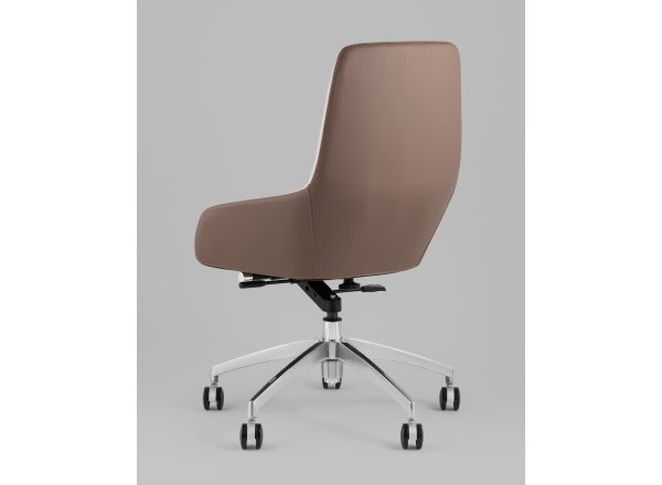 Кресло офисное TopChairs Soulo светло-серый, коричневый фото 6