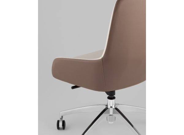 Кресло офисное TopChairs Soulo светло-серый, коричневый фото 7