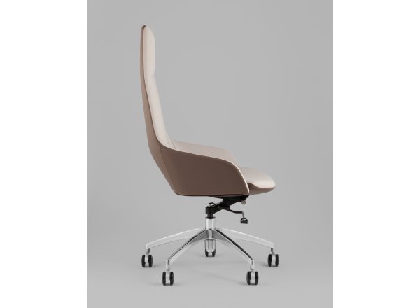 Кресло руководителя TopChairs Soulo светло-серый, коричневый фото 4