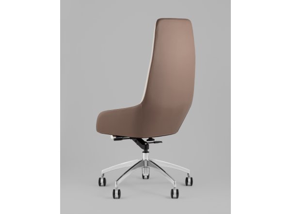 Кресло руководителя TopChairs Soulo светло-серый, коричневый фото 6