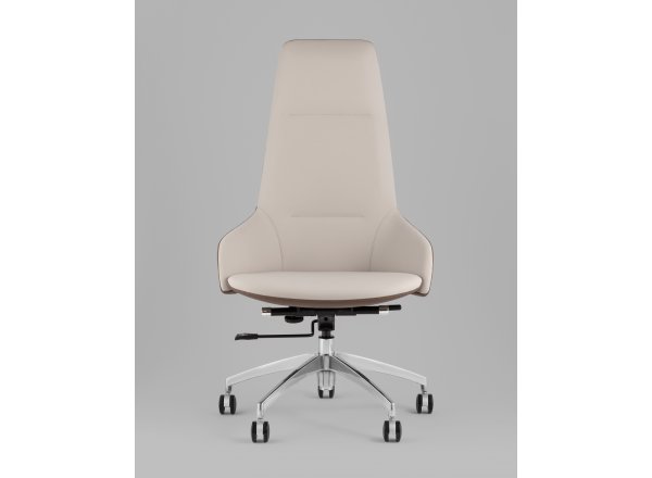 Кресло руководителя TopChairs Soulo светло-серый, коричневый