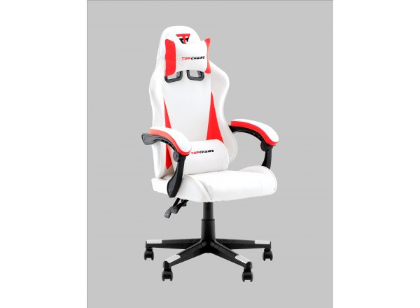 Кресло спортивное TopChairs Phantom бело-красный