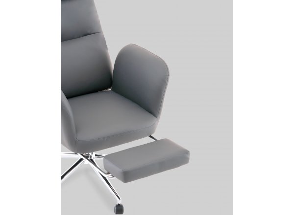 Кресло руководителя TopChairs Solid с оттоманкой серый фото 10