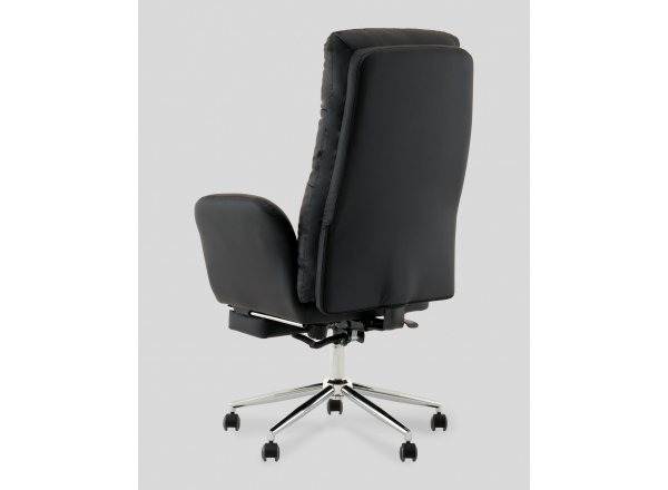 Кресло руководителя TopChairs Solid с оттоманкой черный фото 7