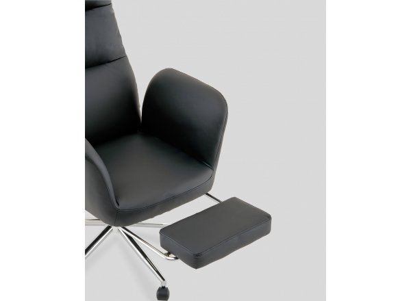 Кресло руководителя TopChairs Solid с оттоманкой черный фото 10