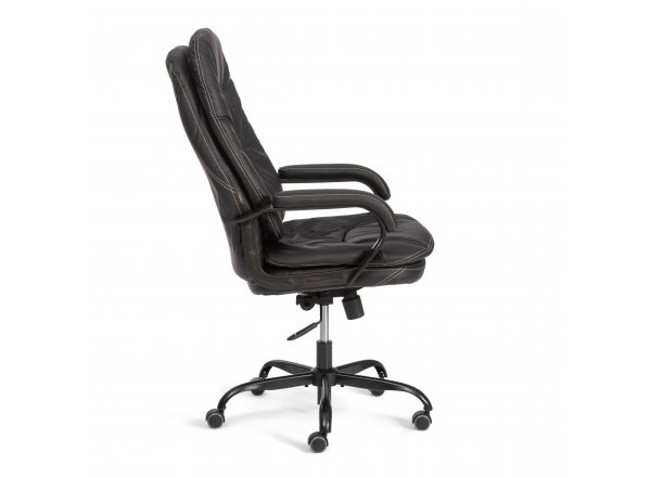 Кресло COMFORT Lux (22) metalBL кож/зам, черный, 36-6