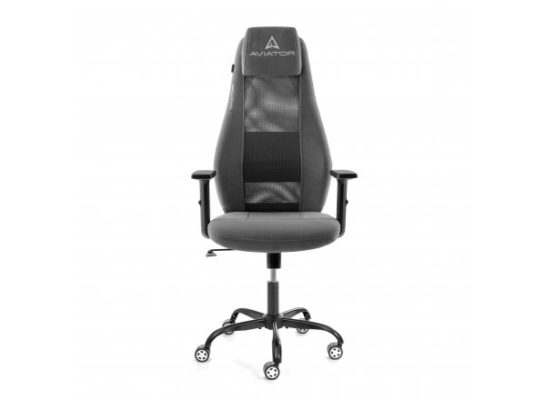 Кресло AVIATOR PLT metalBL флок/ткань, серый, 29/W-12