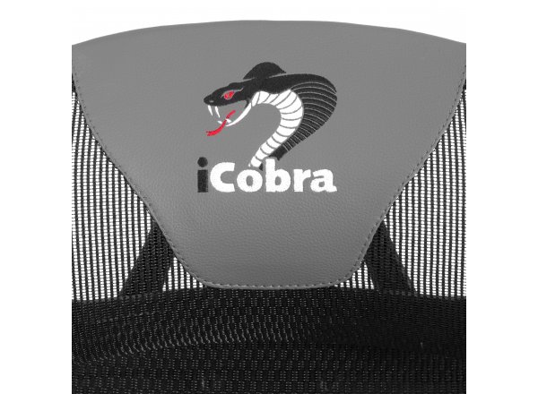 Кресло iCobra ткань / иск. кожа, черный / серый, 70х70х125 см фото 9