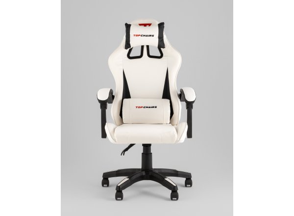 Кресло спортивное TopChairs Phantom бело-черный