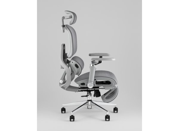 Кресло офисное TopChairs Prodigy с оттоманкой серый фото 4
